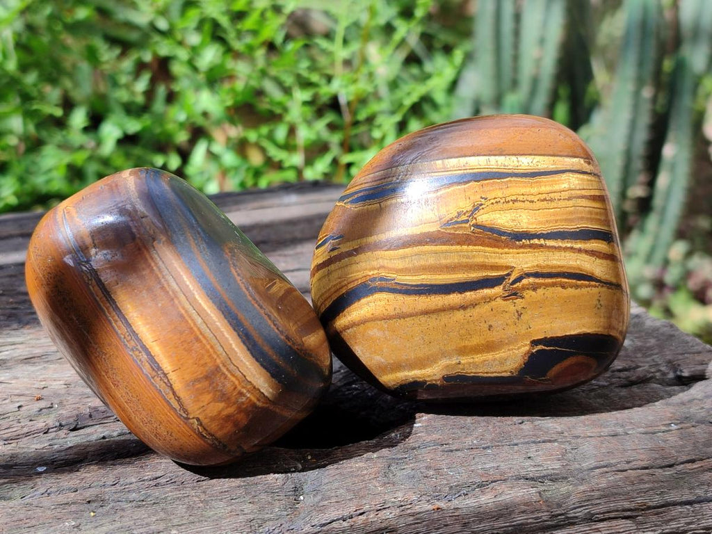Polished Banded Tigers Eye with Banded Iron Stone Jasper Free Forms x 12 From South Africa - Toprock Gemstones and Minerals 