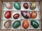 Polished Mixed Selected Gemstone Eggs x 12 From Southern Africa - Toprock Gemstones and Minerals 
