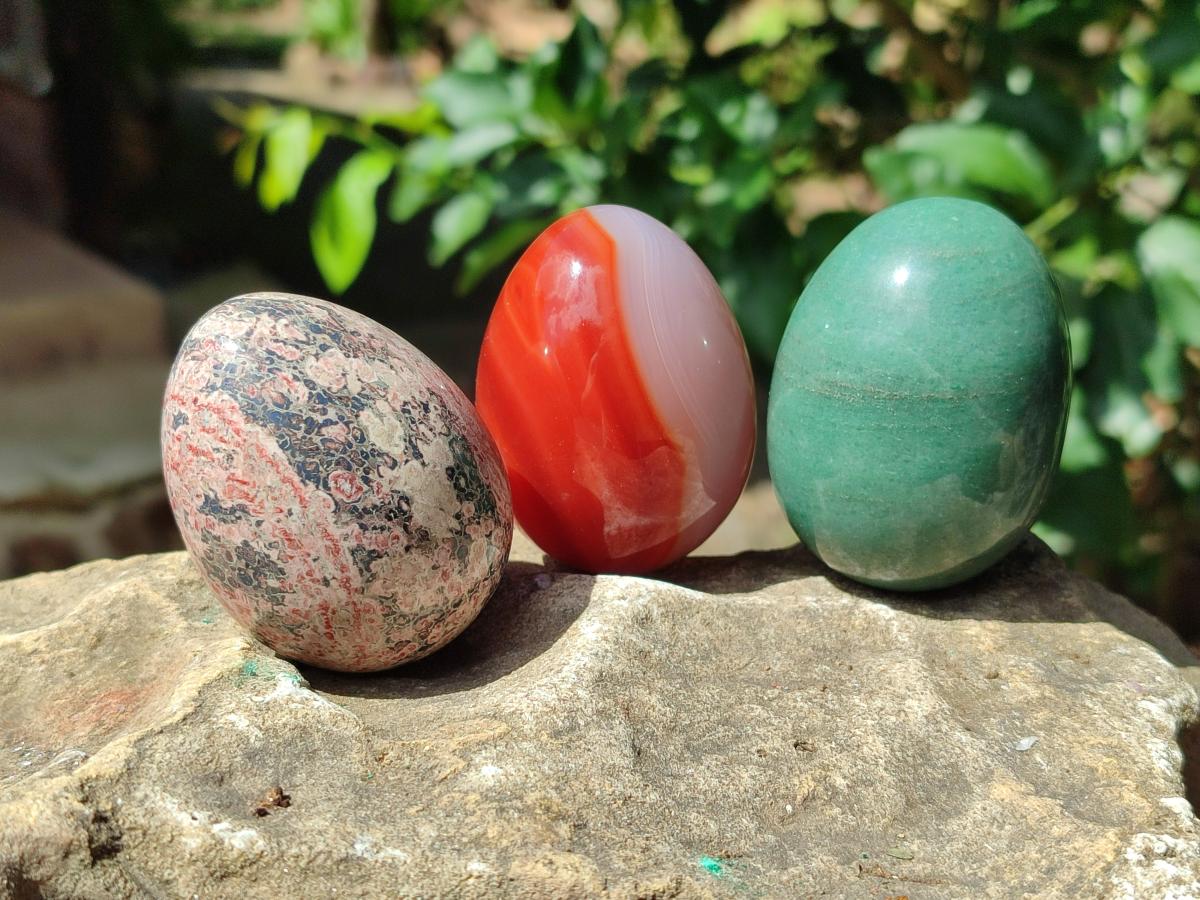 Polished Mixed Selected Gemstone Eggs x 12 From Southern Africa - Toprock Gemstones and Minerals 