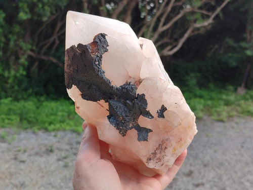 Natural Large Blacknite Quartz Cluster x 1 From Madagascar - Toprock Gemstones and Minerals 