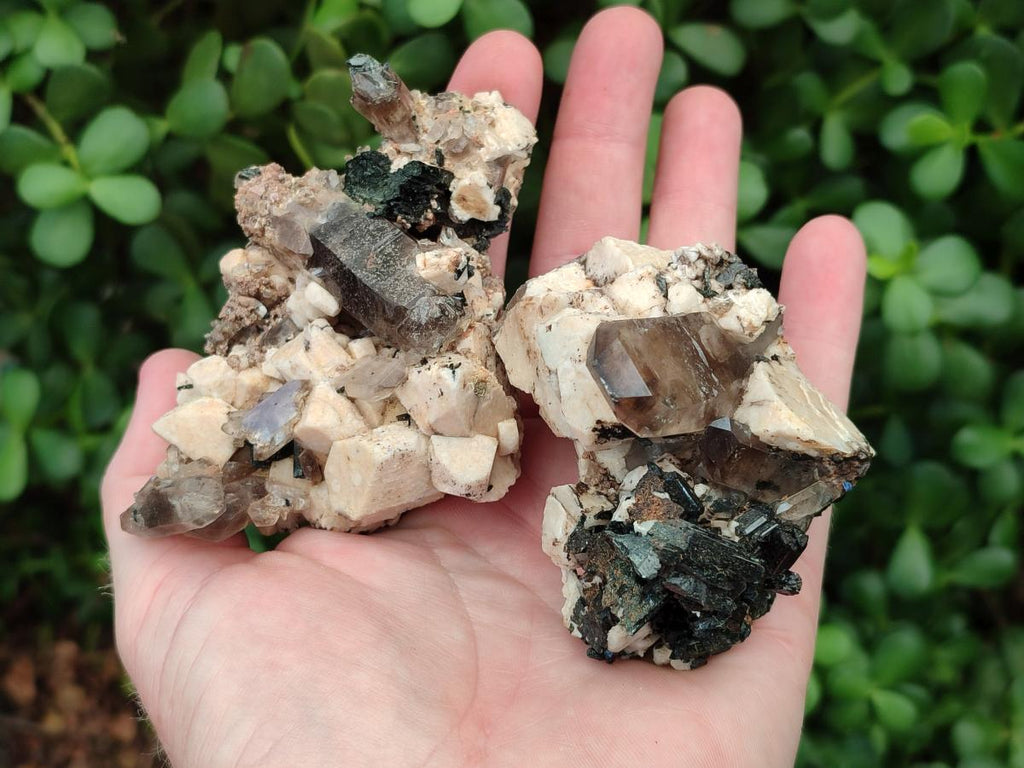 Natural Smokey Quartz Crystals with Associated Minerals x 6 From Mulanje, Malawi - Toprock Gemstones and Minerals 