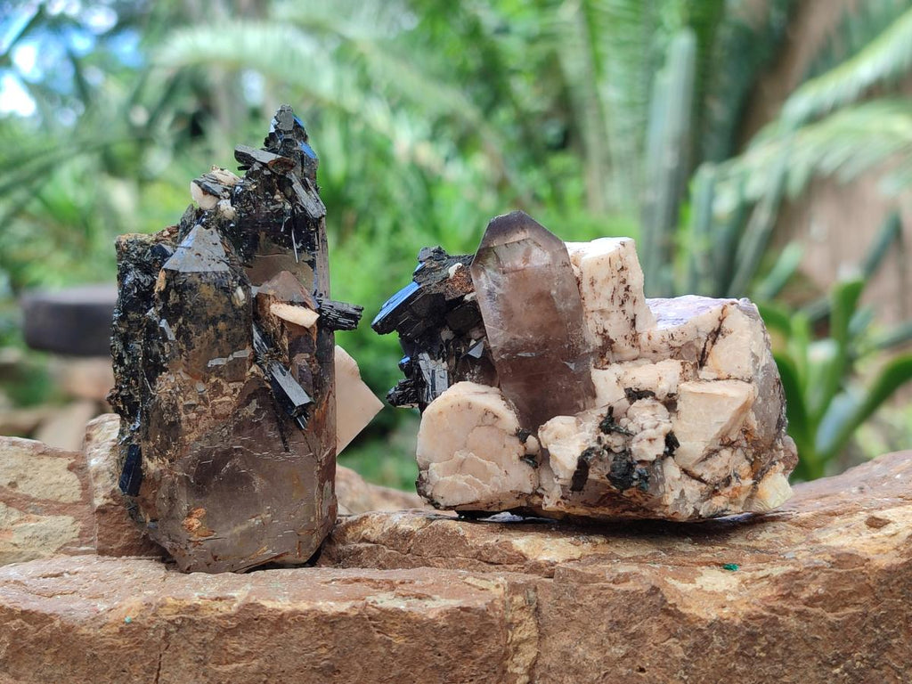 Natural Smokey Quartz Crystals with Associated Minerals x 6 From Mulanje, Malawi - Toprock Gemstones and Minerals 
