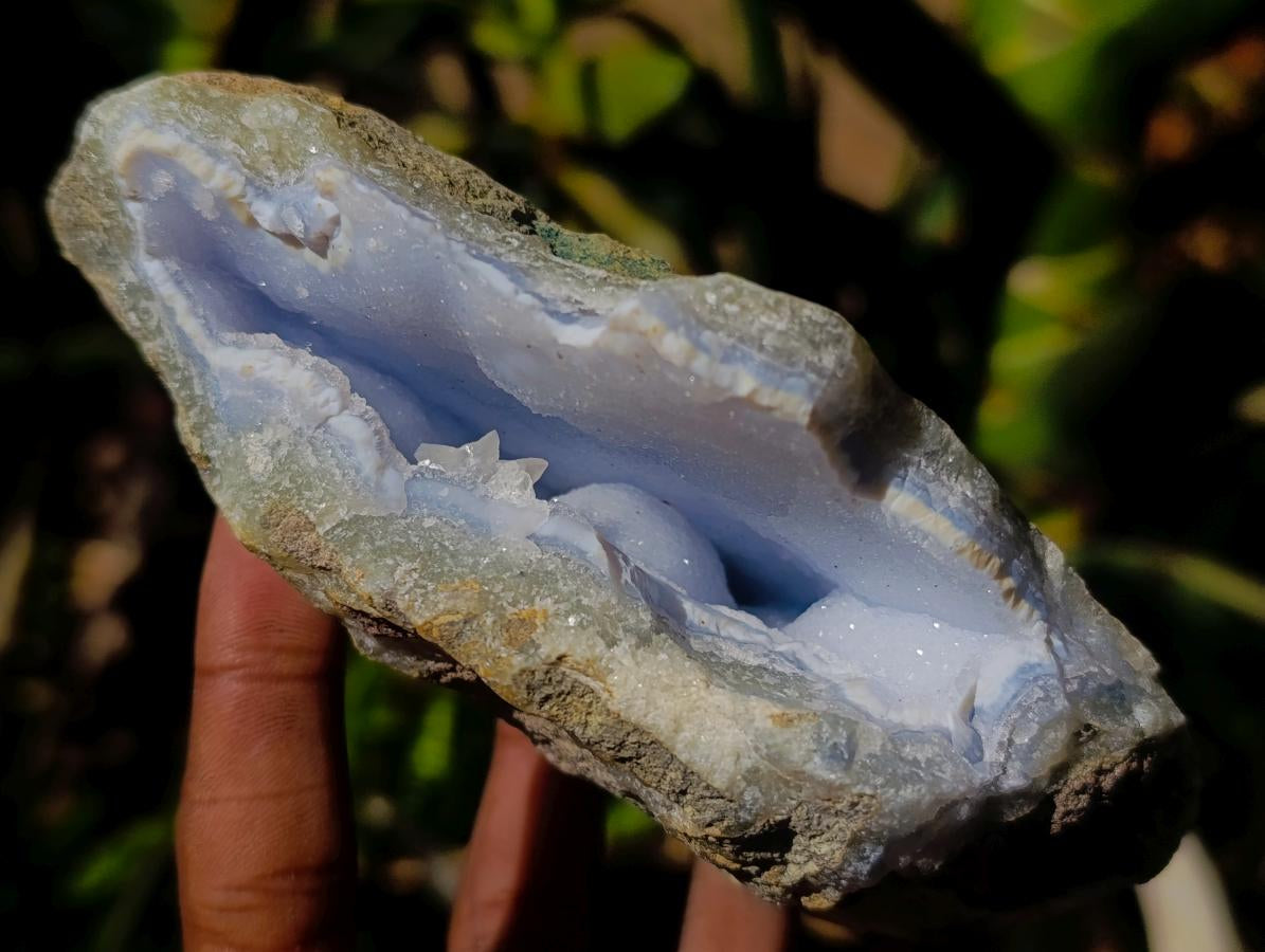 Natural Blue Lace Agate Geode Specimens x 6 From Nsanje, Malawi - Toprock Gemstones and Minerals 