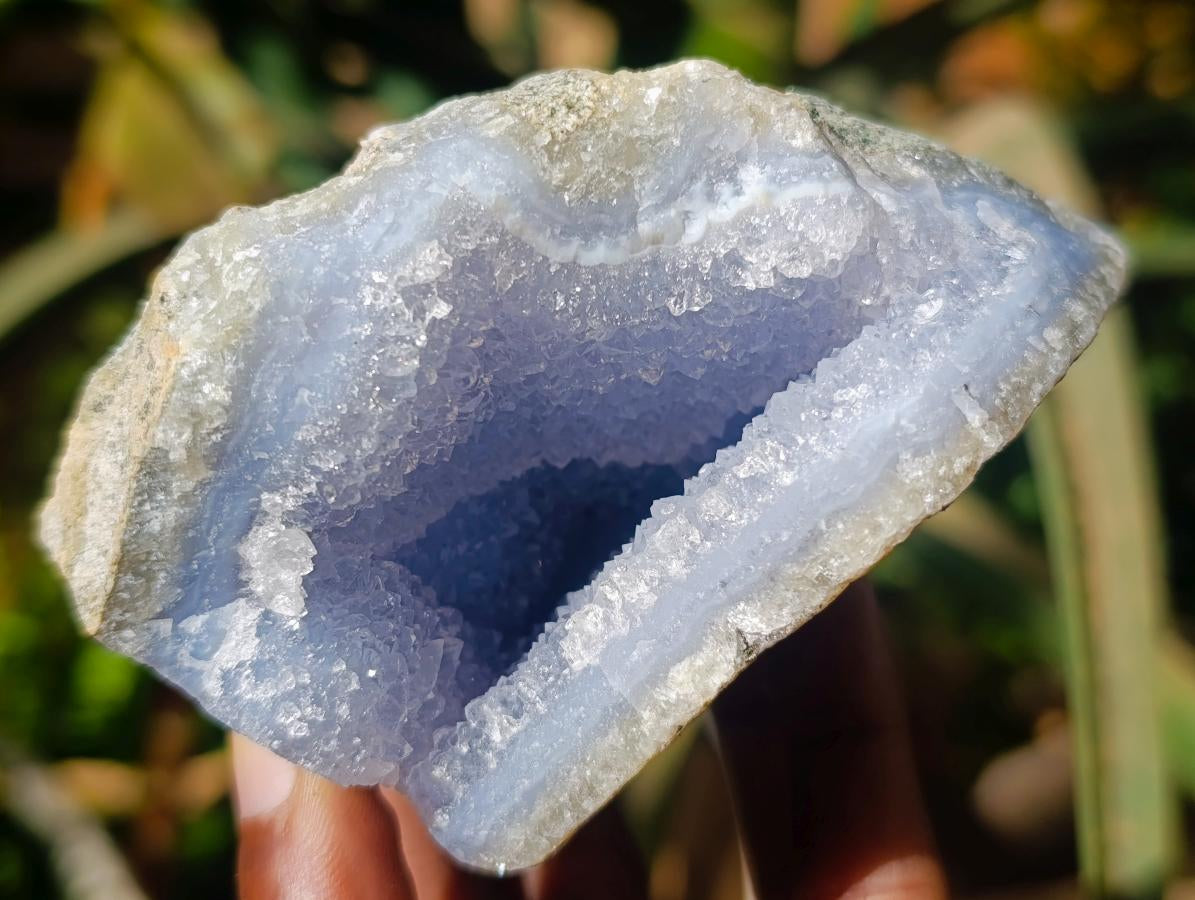 Natural Blue Lace Agate Geode Specimens x 6 From Nsanje, Malawi - Toprock Gemstones and Minerals 