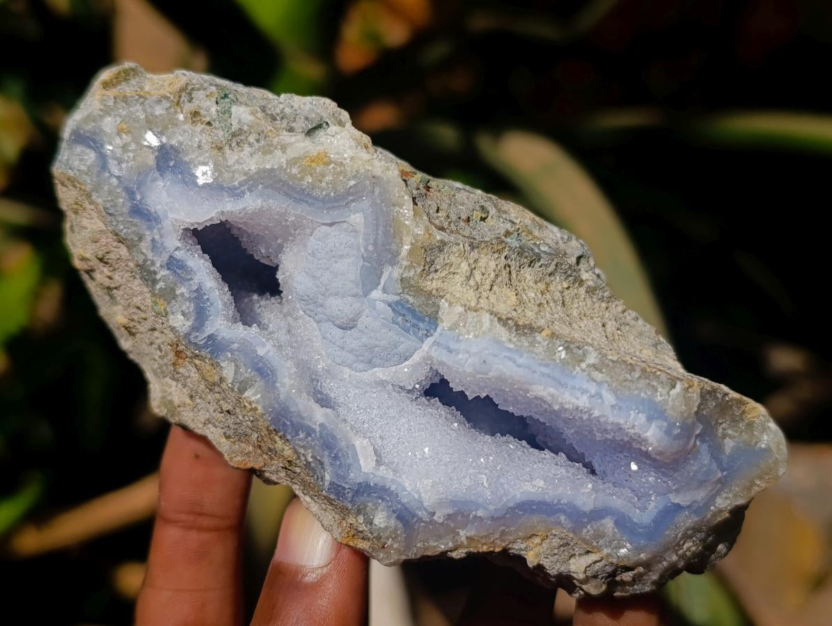 Natural Blue Lace Agate Geode Specimens x 6 From Nsanje, Malawi - Toprock Gemstones and Minerals 
