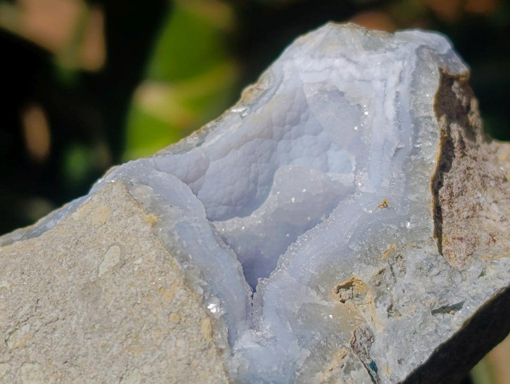 Natural Blue Lace Agate Geode Specimens x 6 From Nsanje, Malawi - Toprock Gemstones and Minerals 