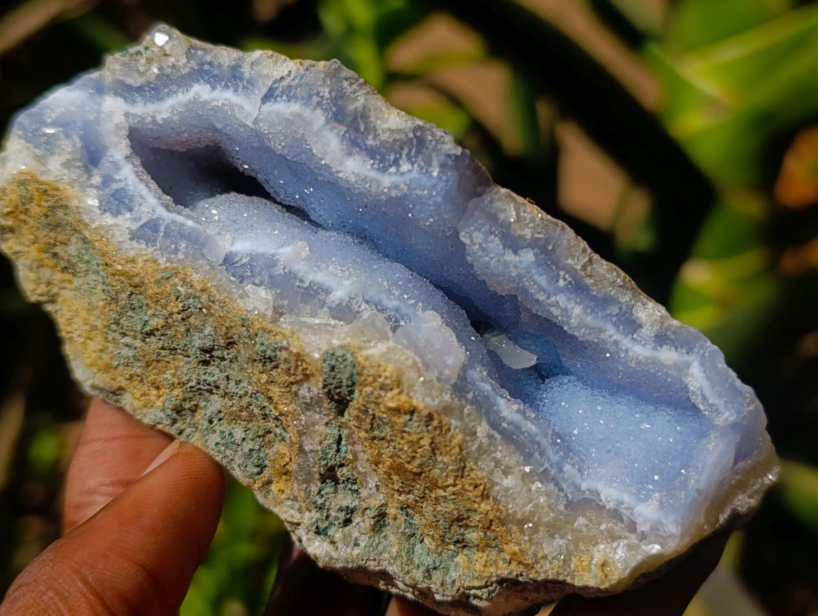 Natural Blue Lace Agate Geode Specimens x 6 From Nsanje, Malawi - Toprock Gemstones and Minerals 