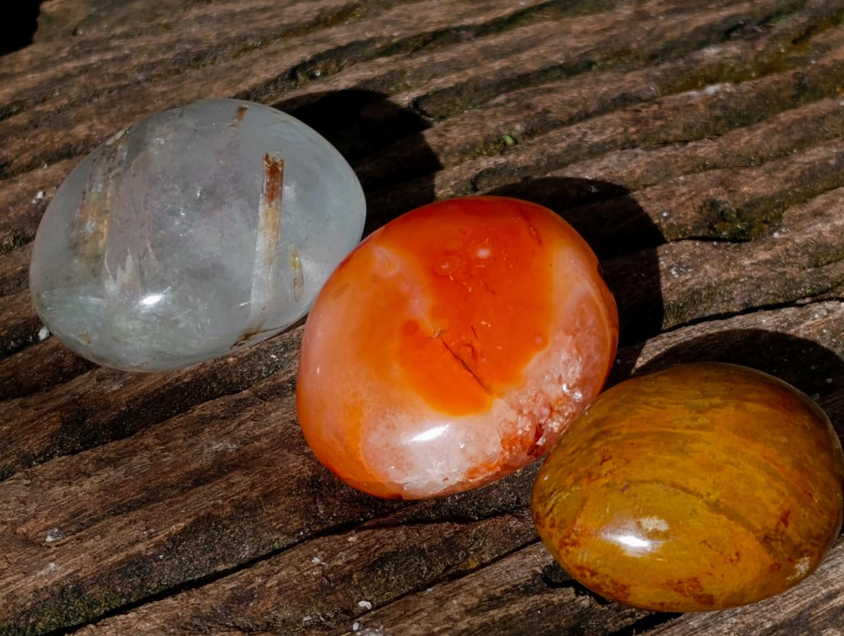 Polished Multi Mineral Galets x 24 From Madagascar - Toprock Gemstones and Minerals 