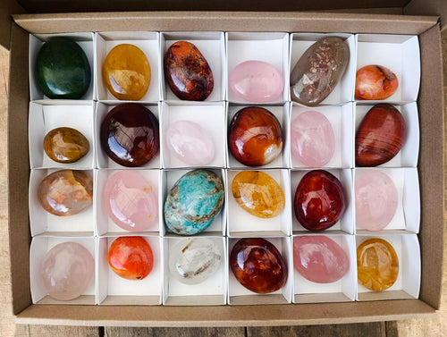 Polished Multi Mineral Galets x 24 From Madagascar - Toprock Gemstones and Minerals 