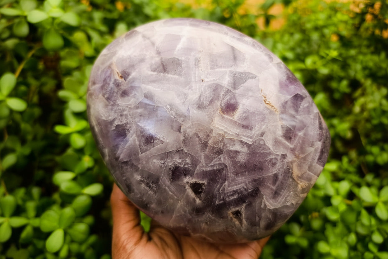 Polished Large Purple Chevron Amethyst Standing Free Form x 1 From Madagascar - Toprock Gemstones and Minerals 