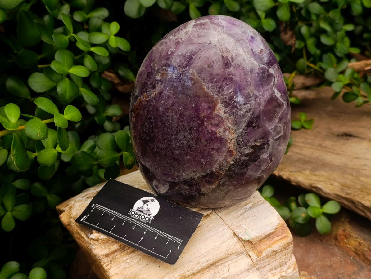 Polished Large Purple Chevron Amethyst Standing Free Form x 1 From Madagascar - Toprock Gemstones and Minerals 