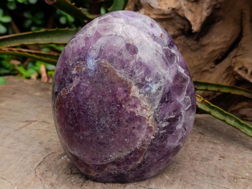 Polished Large Purple Chevron Amethyst Standing Free Form x 1 From Madagascar - Toprock Gemstones and Minerals 