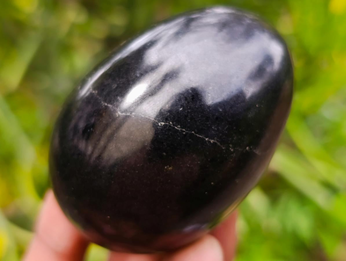 Polished Black Basalt Eggs x 10 From Madagascar - Toprock Gemstones and Minerals 