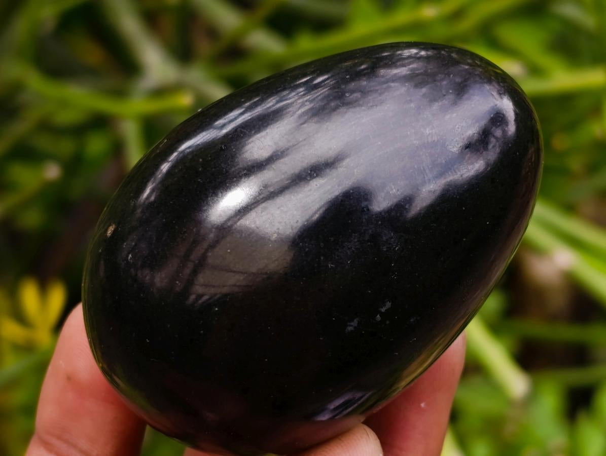Polished Black Basalt Eggs x 10 From Madagascar - Toprock Gemstones and Minerals 