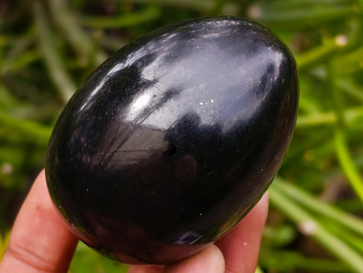 Polished Black Basalt Eggs x 10 From Madagascar - Toprock Gemstones and Minerals 