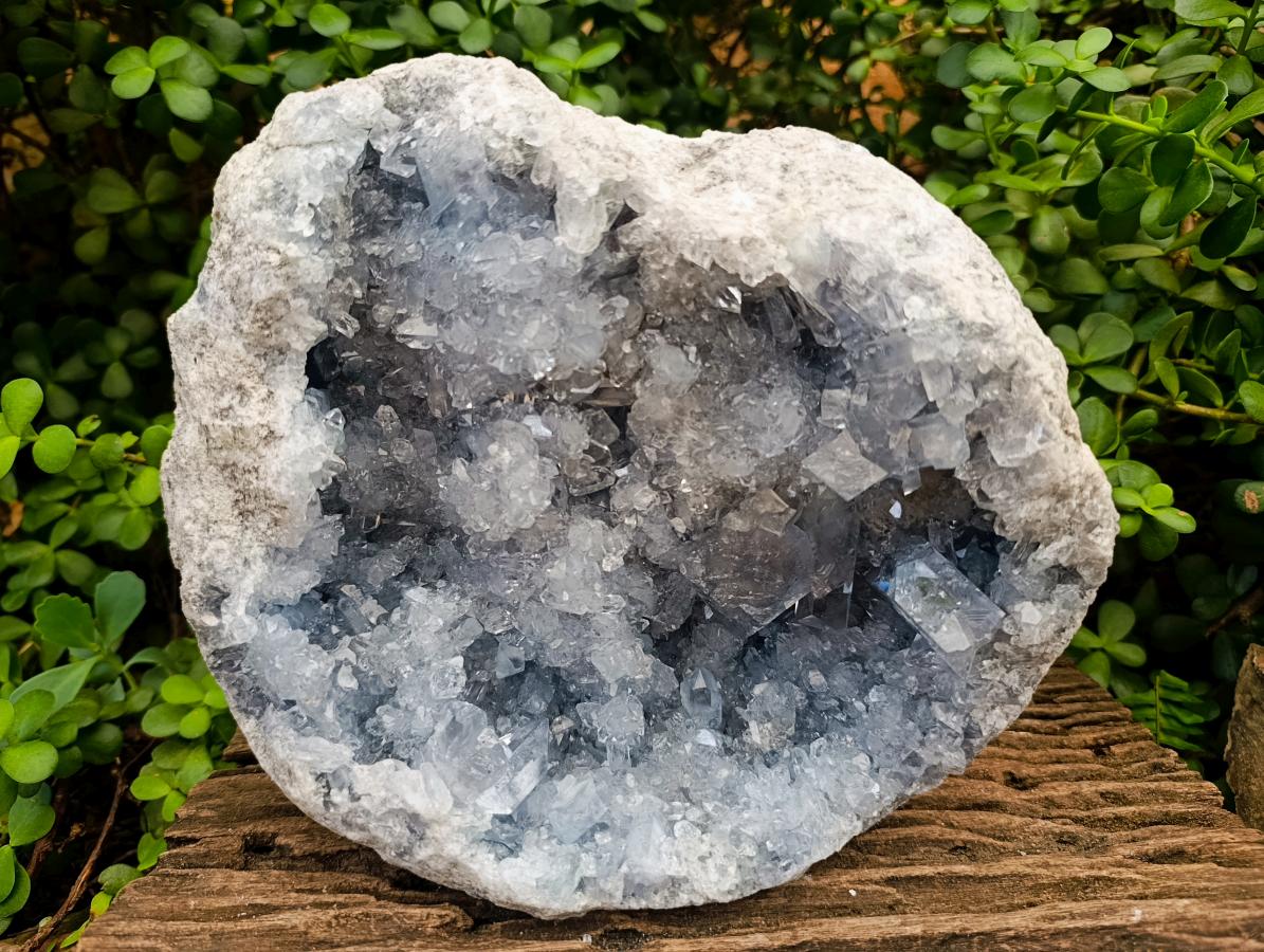 Natural XL Blue Celestite Geode Specimen x 1 From Sakoany, Madagascar - Toprock Gemstones and Minerals 
