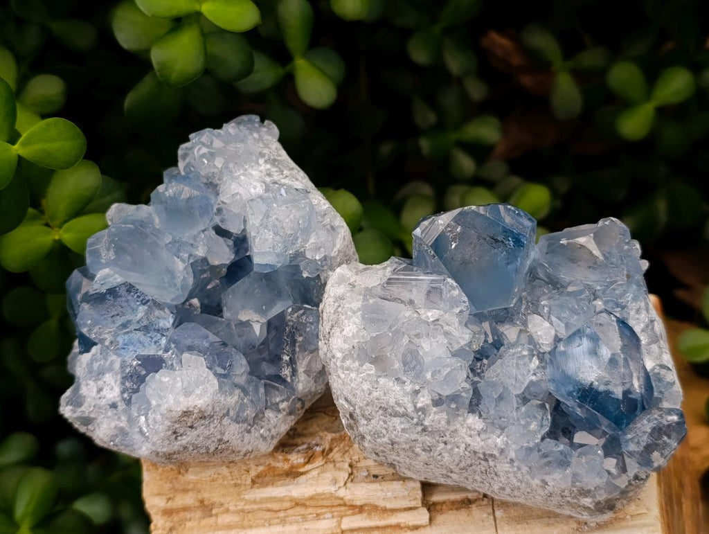 Natural Blue Celestite Geode Specimens x 3 From Sakoany, Madagascar - Toprock Gemstones and Minerals 