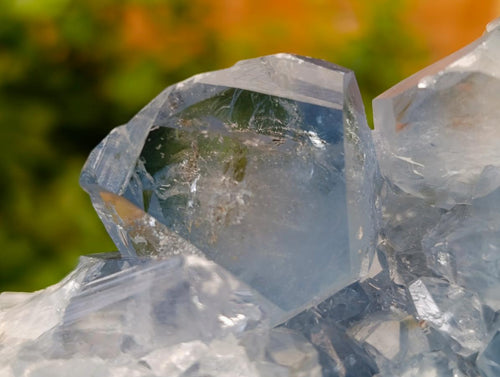 Natural Blue Celestite Geode Specimens x 3 From Sakoany, Madagascar - Toprock Gemstones and Minerals 