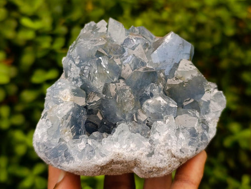 Natural Blue Celestite Geode Specimens x 3 From Sakoany, Madagascar - Toprock Gemstones and Minerals 