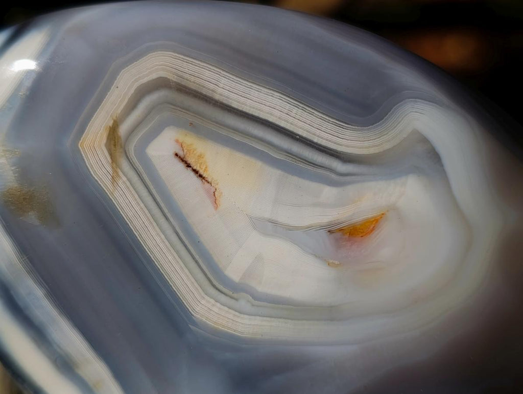 Polished Banded Agate and Flower Agate Standing Free Forms x 6 From Madagascar - Toprock Gemstones and Minerals 