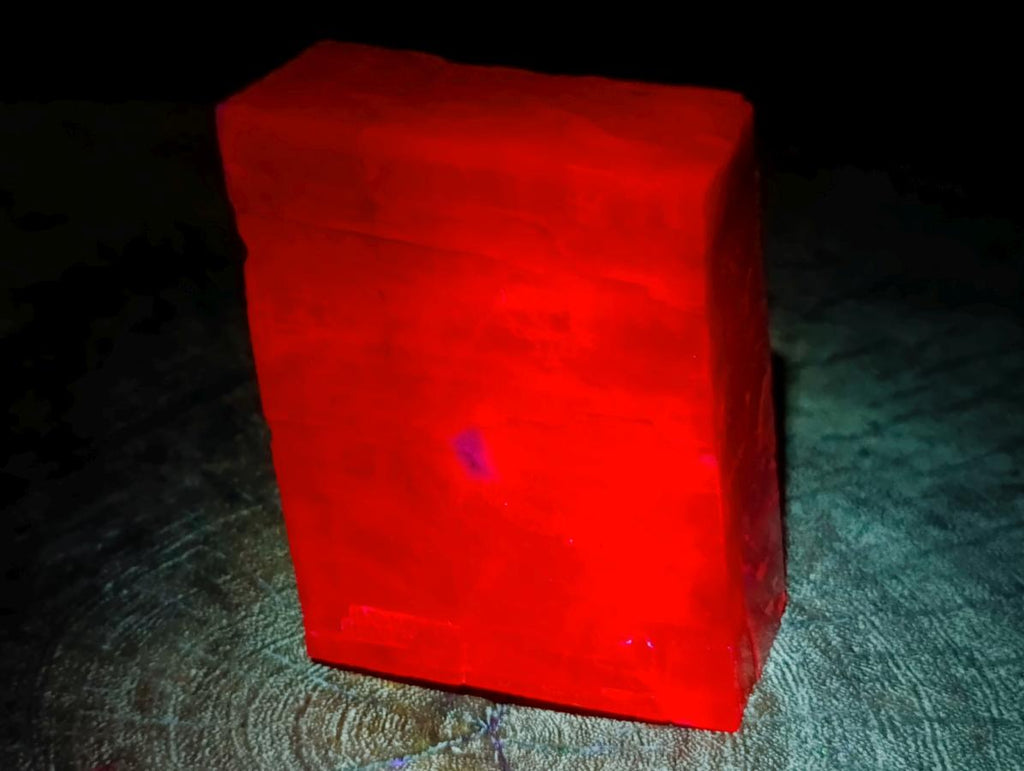 Natural Rhombohedral Sunset Orange Calcite Specimens x 6 From Spitzkop, Namibia - Toprock Gemstones and Minerals 