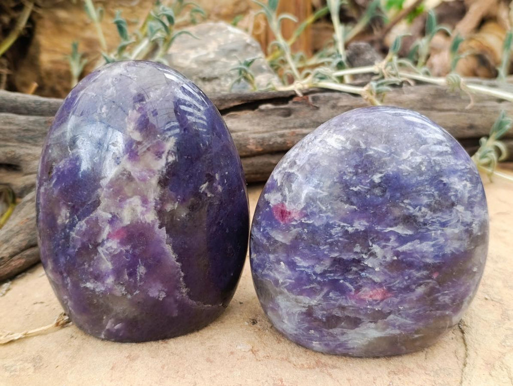 Polished Lepidolite Standing Free Forms x 4 From Ambatondrazaka, Madagascar - Toprock Gemstones and Minerals 