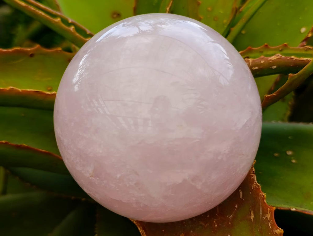 Polished Gemmy Rose Quartz Bowl and Sphere x 2 From Madagascar - Toprock Gemstones and Minerals 