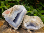 Natural Blue Lace Agate Geode Specimens x 6 From Nsanje, Malawi - Toprock Gemstones and Minerals 
