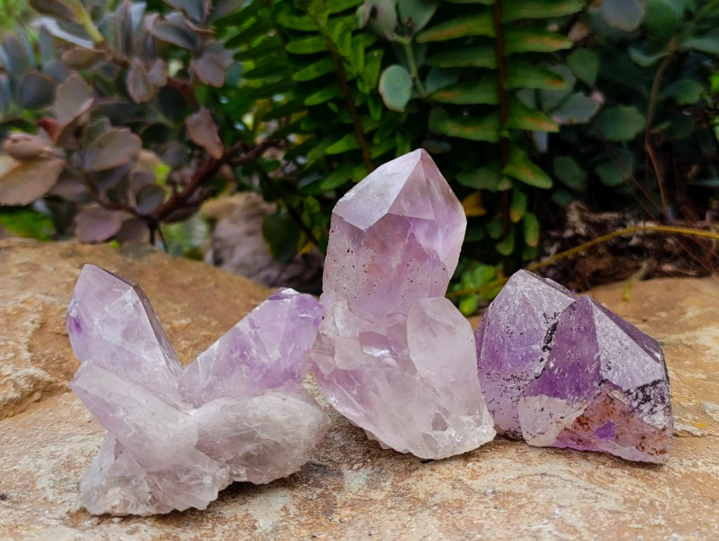 Natural Jacaranda Amethyst Single Crystals x 24 From Mumbwa, Zambia - Toprock Gemstones and Minerals 