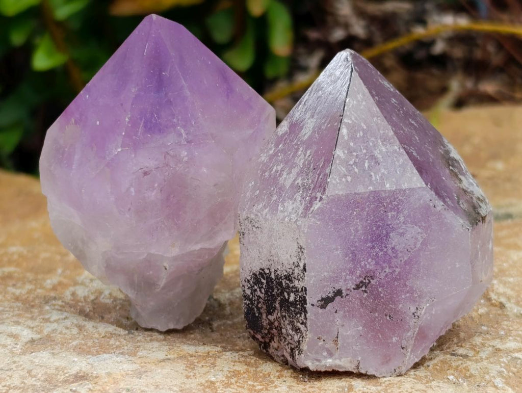 Natural Jacaranda Amethyst Single Crystals x 24 From Mumbwa, Zambia - Toprock Gemstones and Minerals 