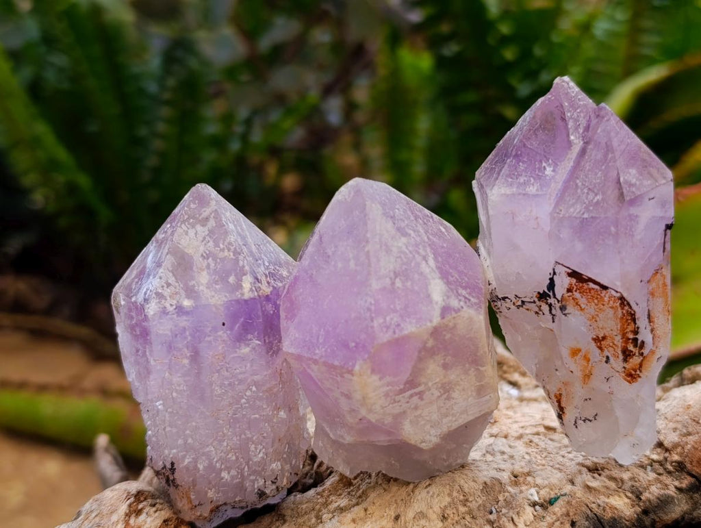 Natural Jacaranda Amethyst Single Crystals x 24 From Mumbwa, Zambia - Toprock Gemstones and Minerals 