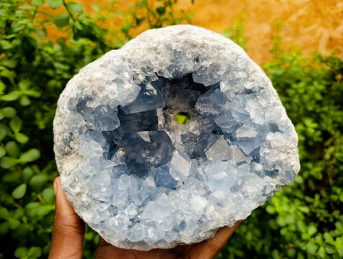 Natural Large Blue Celestite Geode Specimen x 1 From Sakoany, Madagascar - Toprock Gemstones and Minerals 