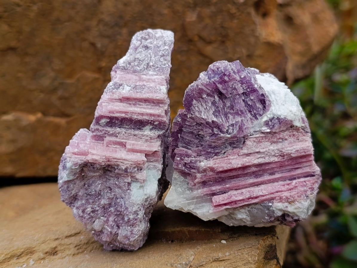 Natural Pink Rubellite Tourmaline Specimens x 6 From Karibib, Namibia - Toprock Gemstones and Minerals 
