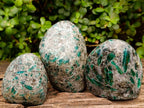 Polished Emerald Mica 'Mutokolite' Standing Free Forms x 3 From Mutoko, Zimbabwe - Toprock Gemstones and Minerals 