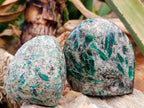 Polished Emerald Mica 'Mutokolite' Standing Free Forms x 3 From Mutoko, Zimbabwe - Toprock Gemstones and Minerals 
