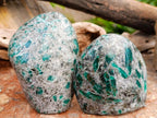 Polished Emerald Mica 'Mutokolite' Standing Free Forms x 3 From Mutoko, Zimbabwe - Toprock Gemstones and Minerals 