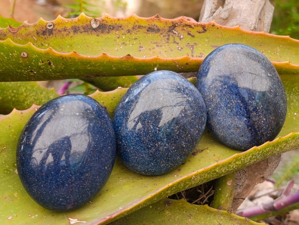 Polished Lazulite Galets x 24 From Madagascar - Toprock Gemstones and Minerals 