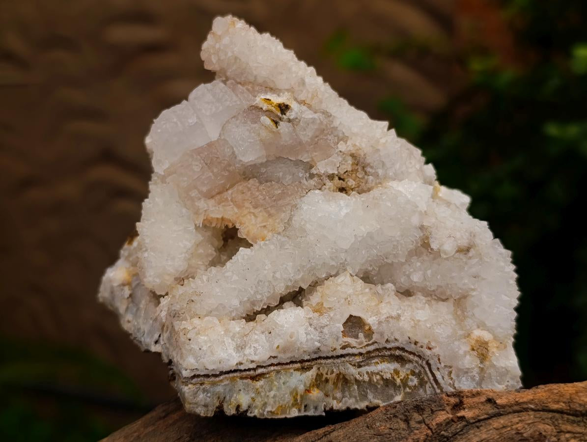 Natural Drusy Quartz Coated Calcite Pseudomorph Clusters x 4 From Albert's Mountain, Lesotho - Toprock Gemstones and Minerals 