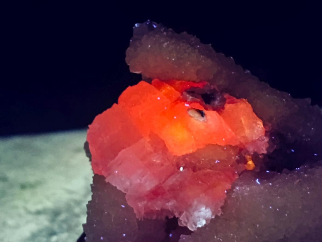 Natural Drusy Quartz Coated Calcite Pseudomorph Clusters x 4 From Albert's Mountain, Lesotho - Toprock Gemstones and Minerals 
