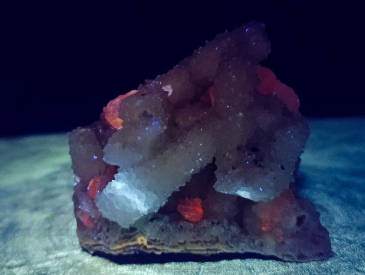 Natural Drusy Quartz Coated Calcite Pseudomorph Clusters x 4 From Albert's Mountain, Lesotho - Toprock Gemstones and Minerals 