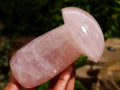 Polished Gemmy Rose Quartz Mushrooms x 3 From Madagascar - Toprock Gemstones and Minerals 