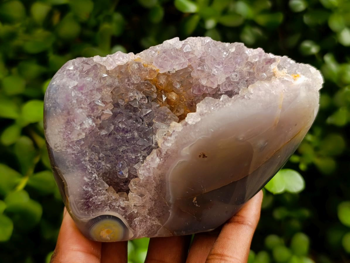 Polished Agate Amethyst Geodes x 5 From Maintirano, Madagascar - Toprock Gemstones and Minerals 