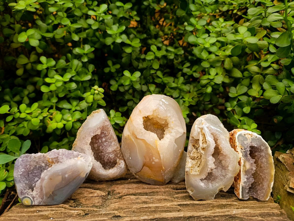Polished Agate Amethyst Geodes x 5 From Maintirano, Madagascar - Toprock Gemstones and Minerals 