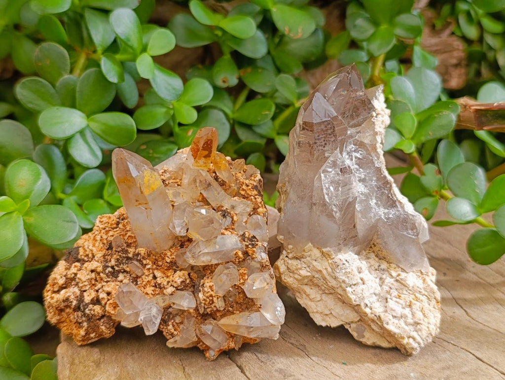 Natural Smokey Quartz Specimens with Associated Minerals x 6 From Mulanje, Malawi - Toprock Gemstones and Minerals 