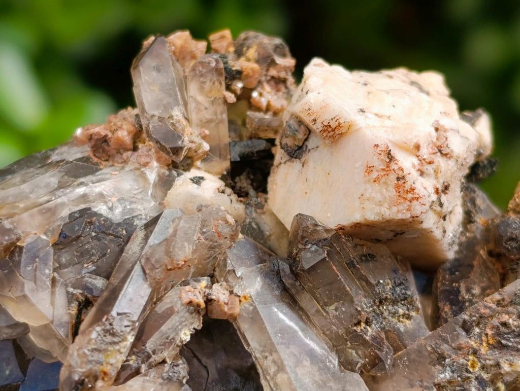 Natural Smokey Quartz Specimens with Associated Minerals x 6 From Mulanje, Malawi - Toprock Gemstones and Minerals 