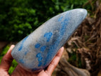 Polished Blue Spotted Spinel in Quartz Standing Free Forms x 2 From Madagascar - Toprock Gemstones and Minerals 