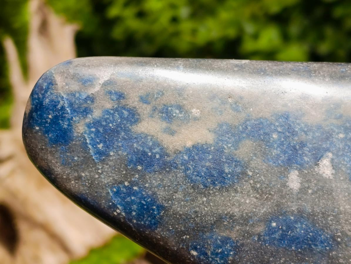 Polished Blue Spotted Spinel in Quartz Standing Free Forms x 2 From Madagascar - Toprock Gemstones and Minerals 