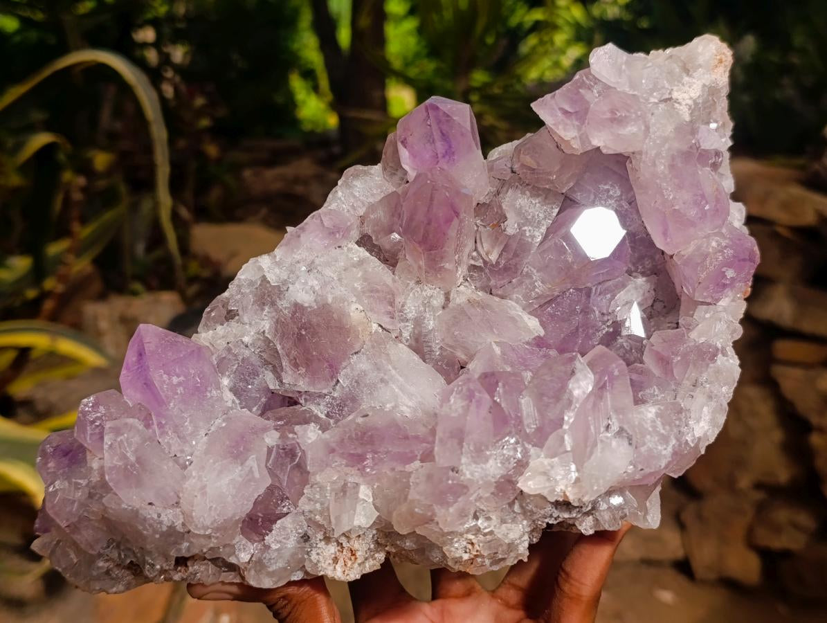 Natural Jacaranda Amethyst Clusters x 2 From Mumbwa, Zambia - Toprock Gemstones and Minerals 