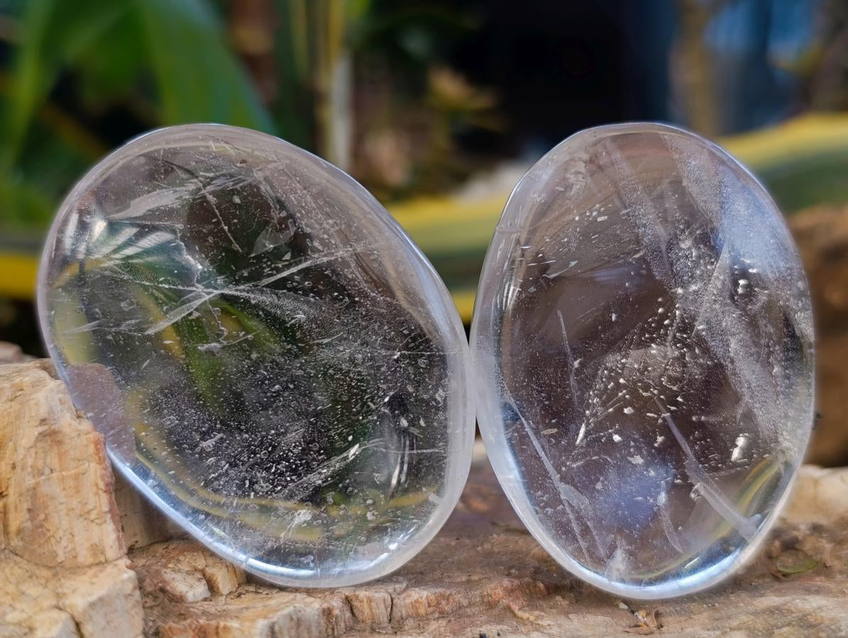 Polished Clear Quartz Crystal Galets x 35 From Madagascar - Toprock Gemstones and Minerals 