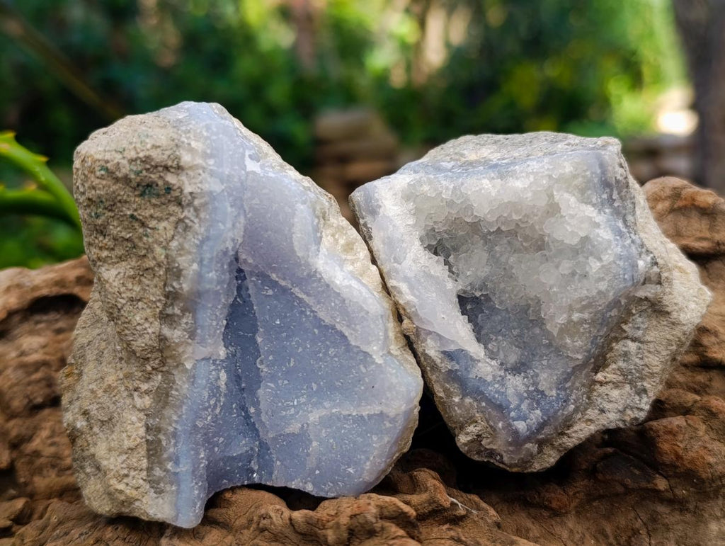 Natural Blue Lace Agate Geode Specimens x 12 From Nsanje, Malawi - Toprock Gemstones and Minerals 